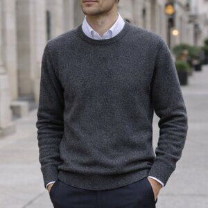 Bruno Magli Wool Cashmere Crewneck Sweater Charcoal Gray Size XL NWT